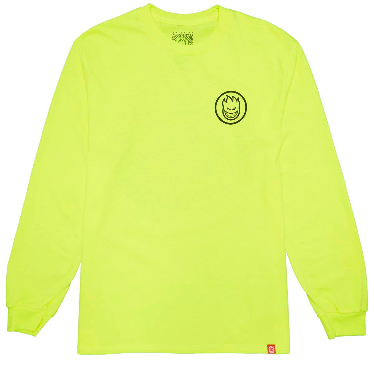 Spitfire Swirled Classic Long Sleeve T-Shirt - Safety Green/Black image 2