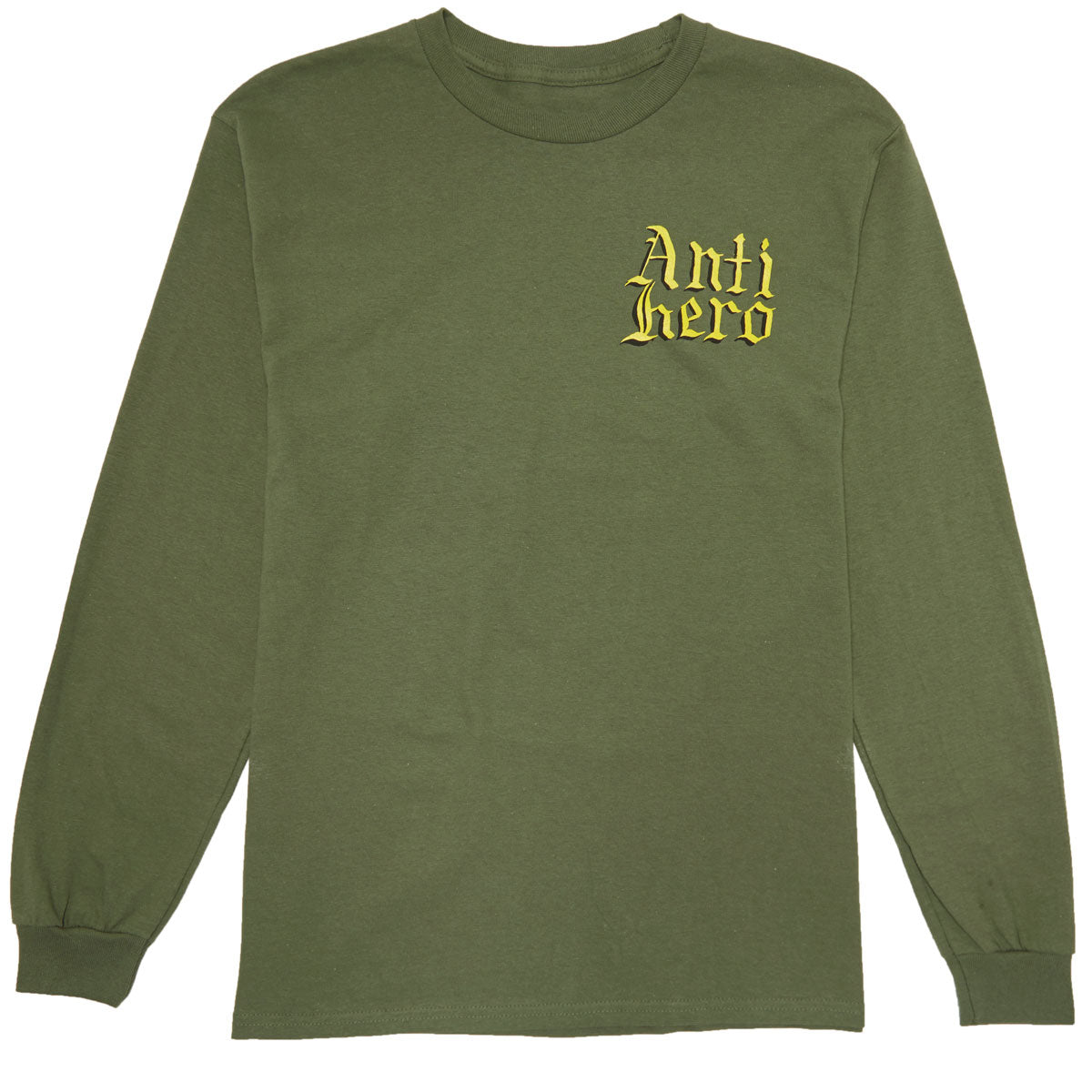 Anti-Hero Terminal Velocity Long Sleeve T-Shirt - Military Green/Black/Yellow image 1