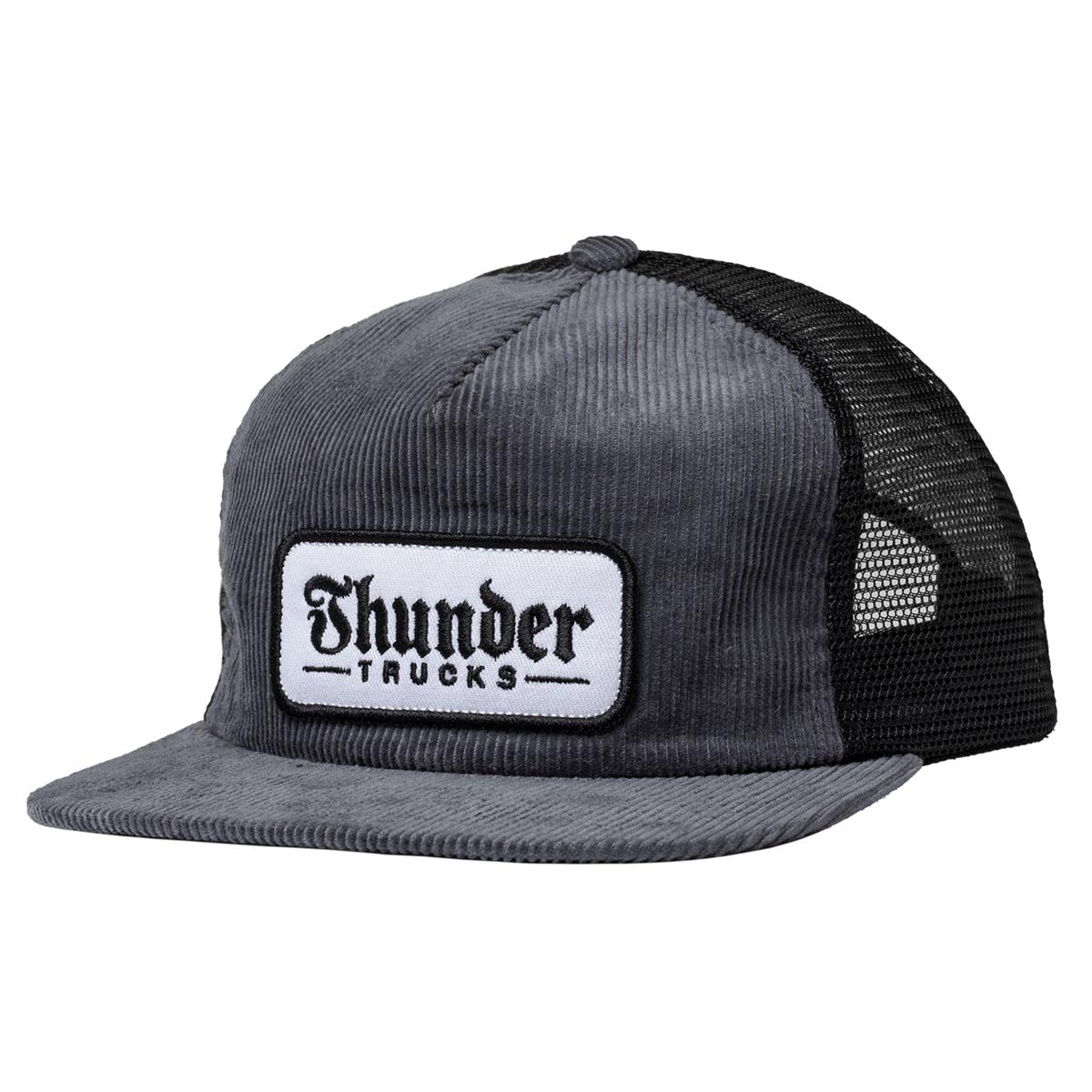 Thunder Script Patch Snapback Hat - Charcoal/Black/White image 1