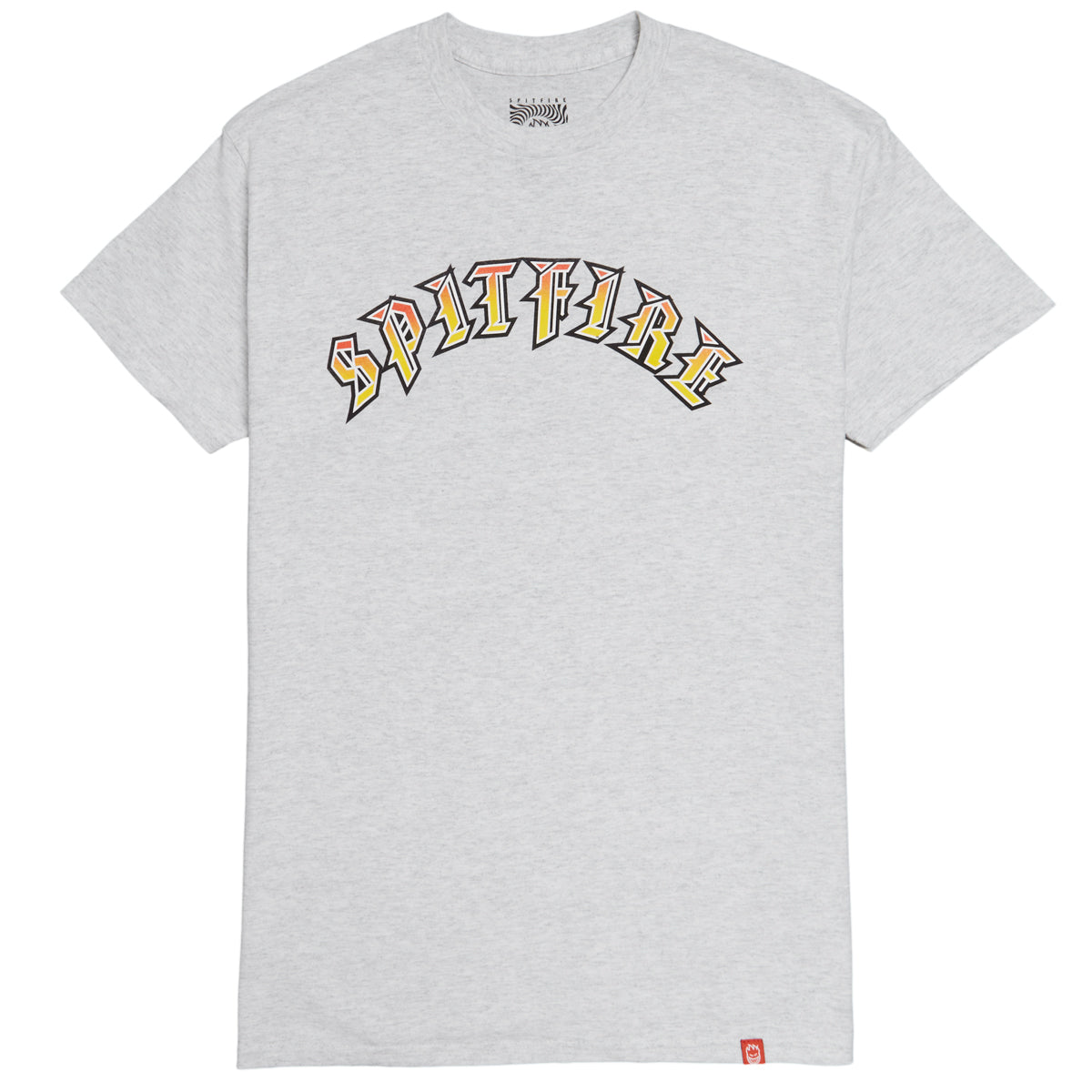 Spitfire Old E Fade Fill T-Shirt - Ash/Red/Gold Fade image 1