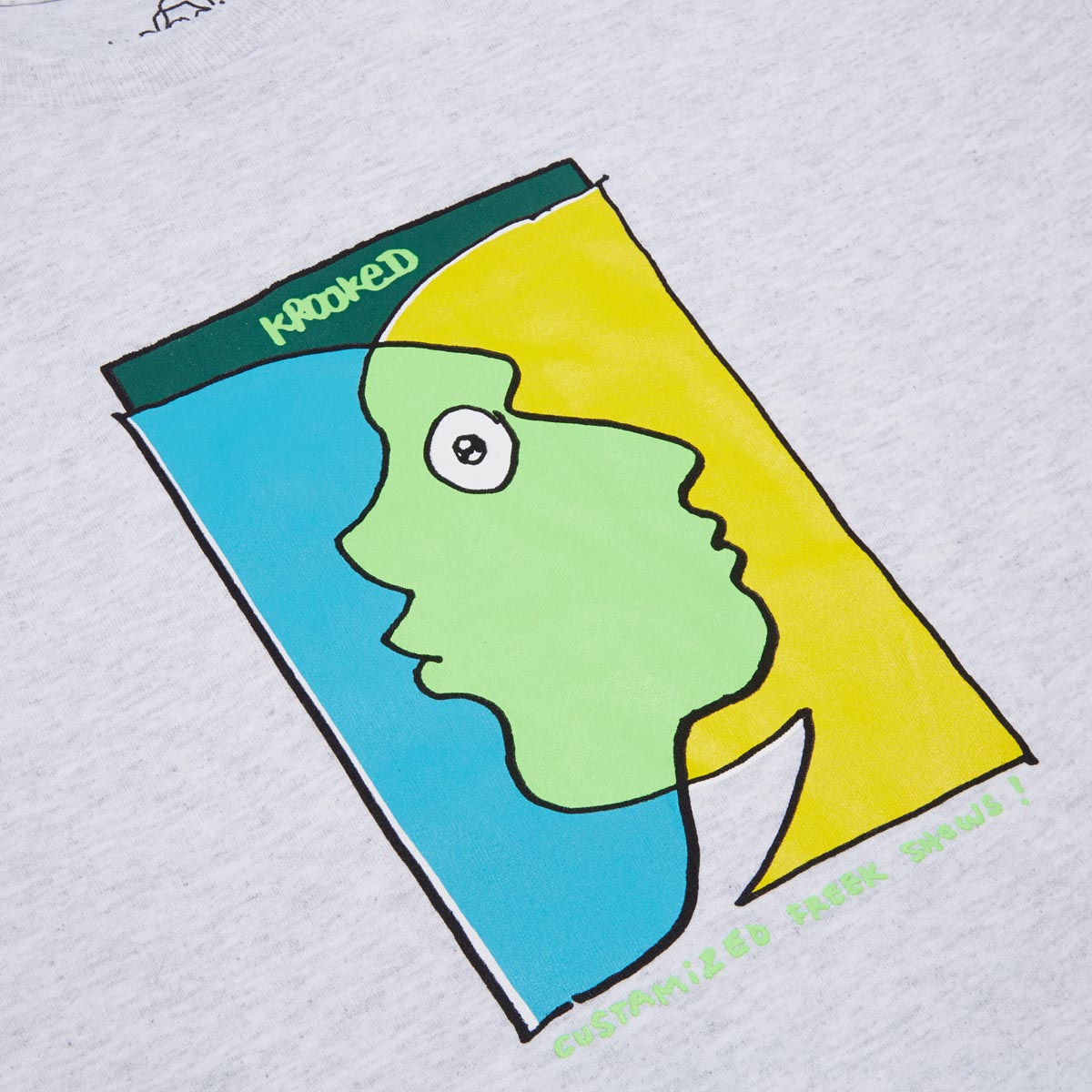 Krooked Freak Shows Long Sleeve T-Shirt - Ash/Multi image 2
