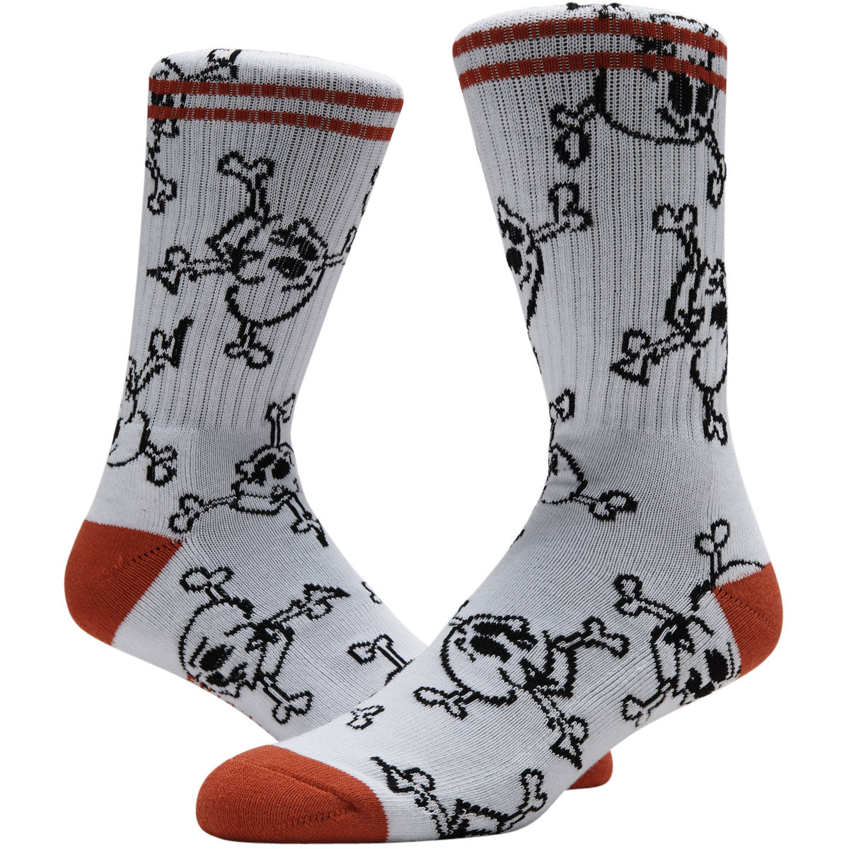 Krooked Style Socks - White/Black/Red image 2