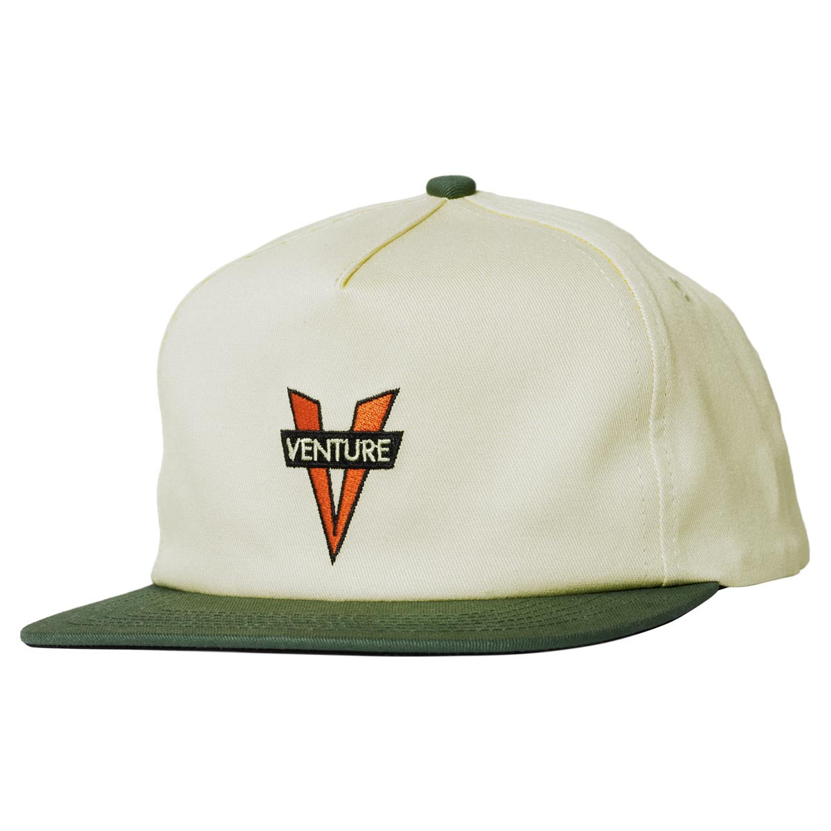 Venture Heritage Snapback Hat - White/Dark Green image 1