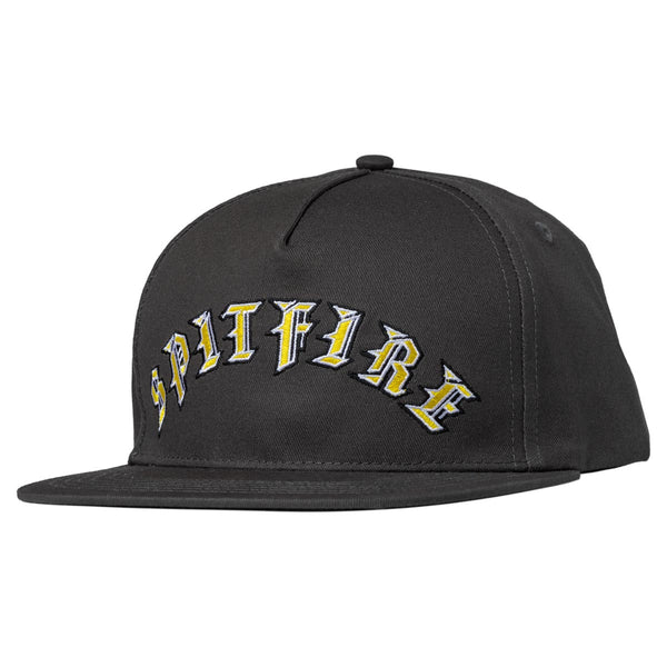 Spitfire Old E Arch Snapback Hat - Charcoal/Yellow, – CCS