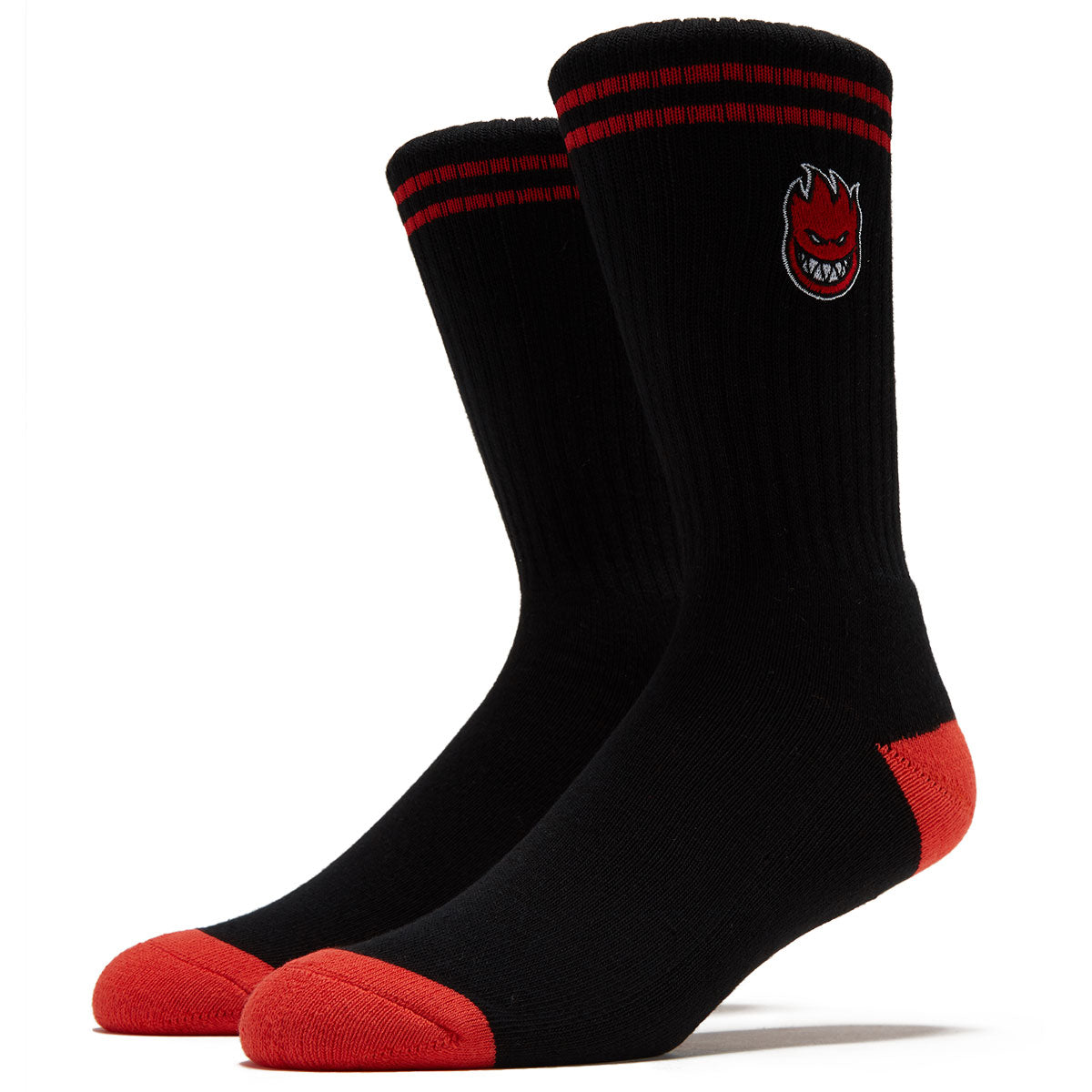 Spitfire Bighead Fill Emb Socks - Black/Red image 1