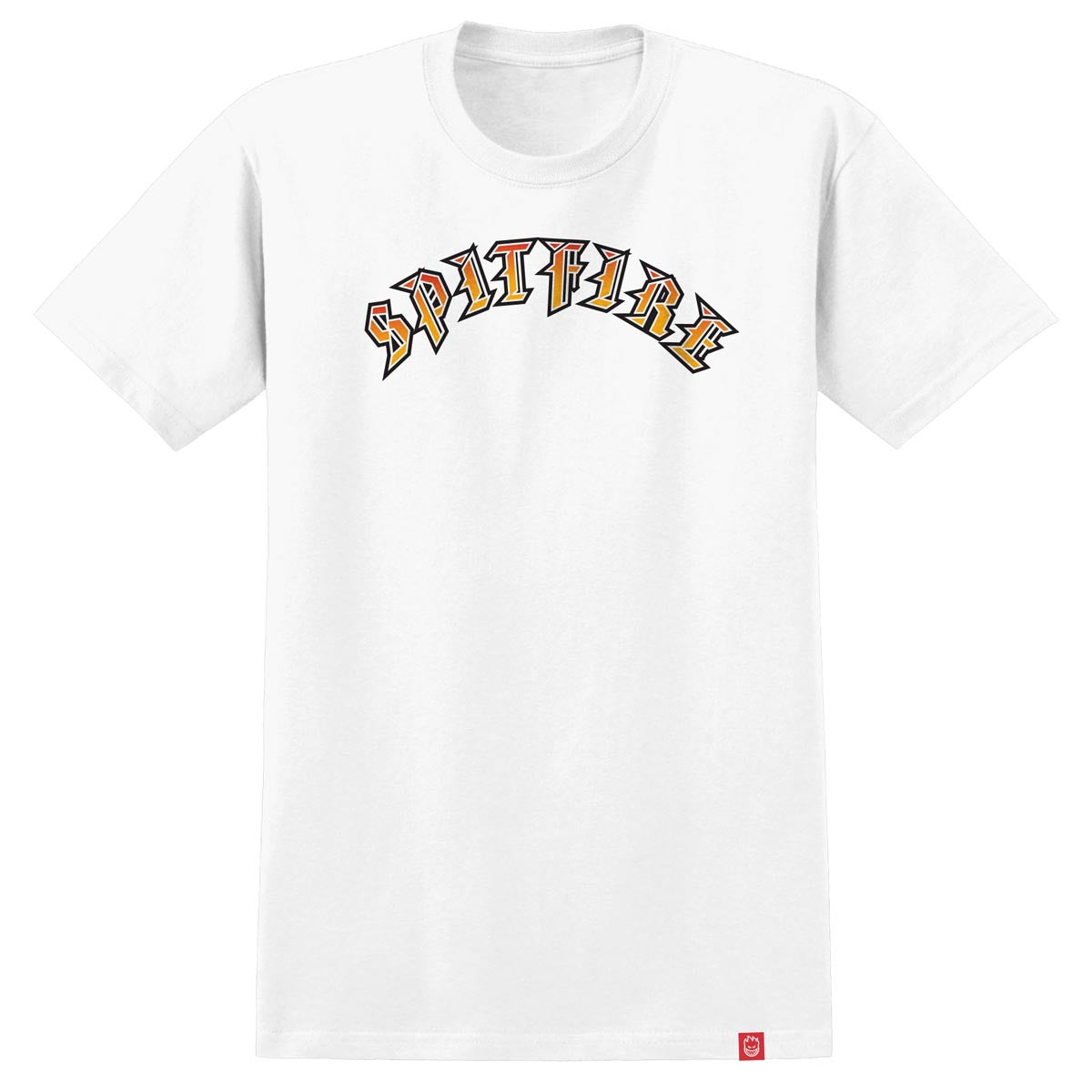 Spitfire Old E Fade Fill T-Shirt - White/Red Gold Fade image 1