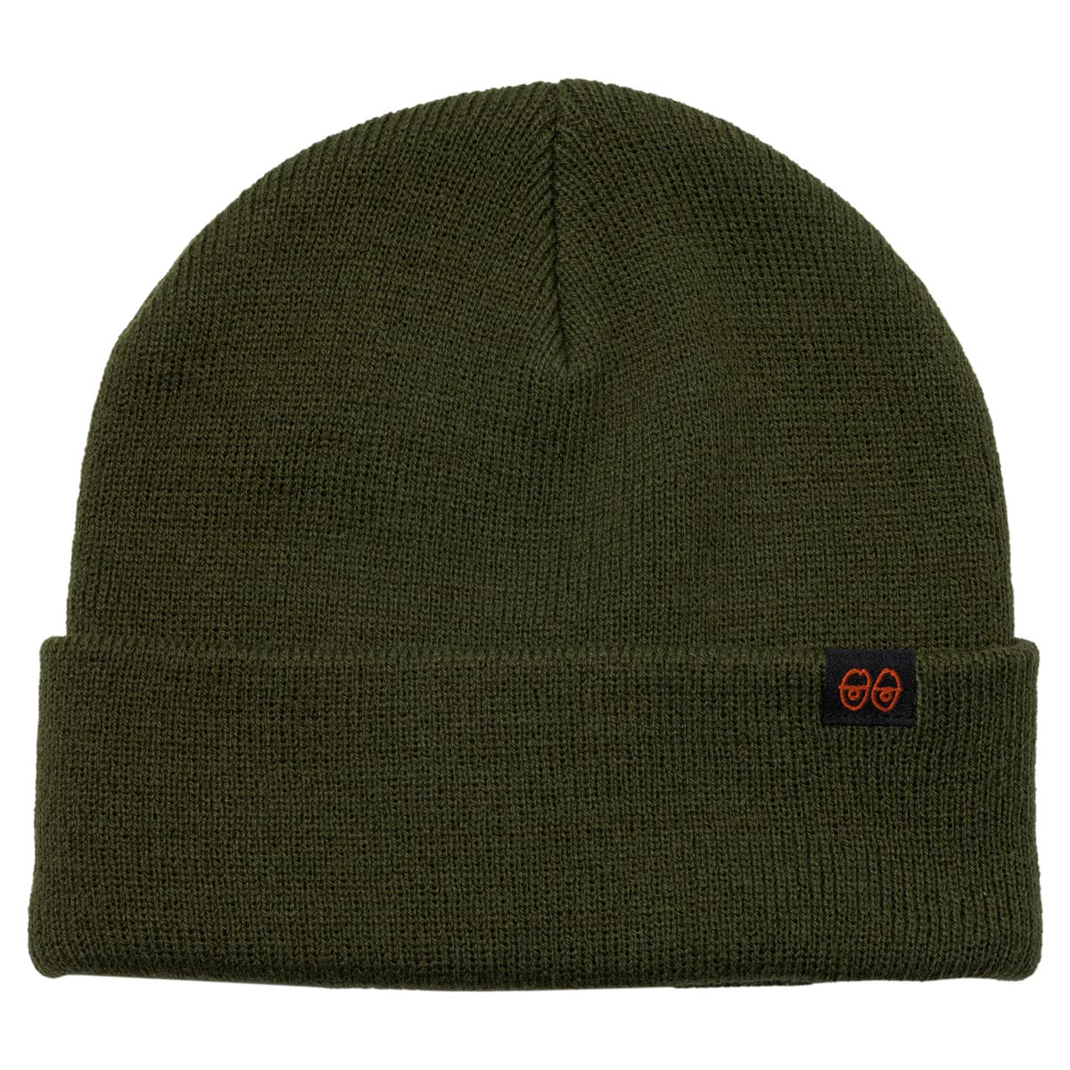 Krooked Eyes Clip Beanie - Olive/Red image 1