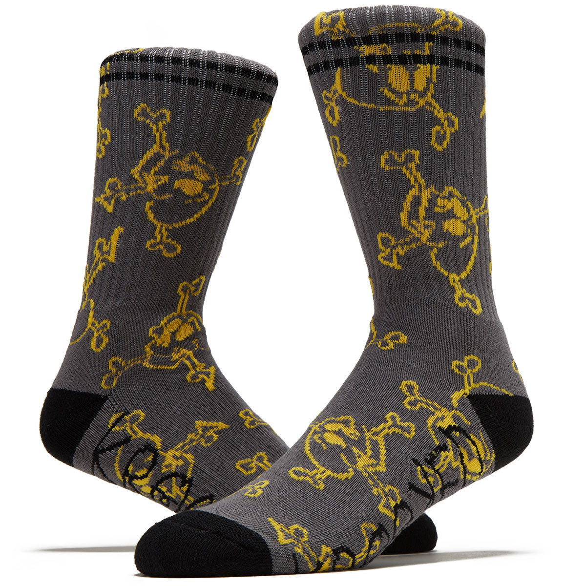 Krooked Style Socks - Charcoal/Yellow/Black image 2