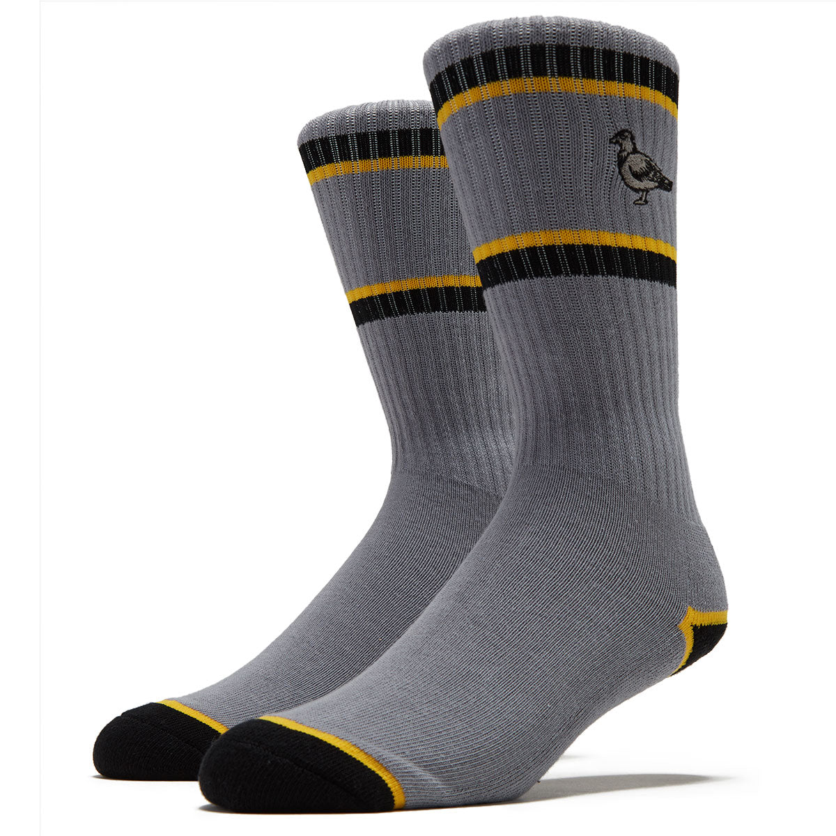 Anti-Hero Basic Pigeon Emb Socks - Grey/Black/Yellow image 1