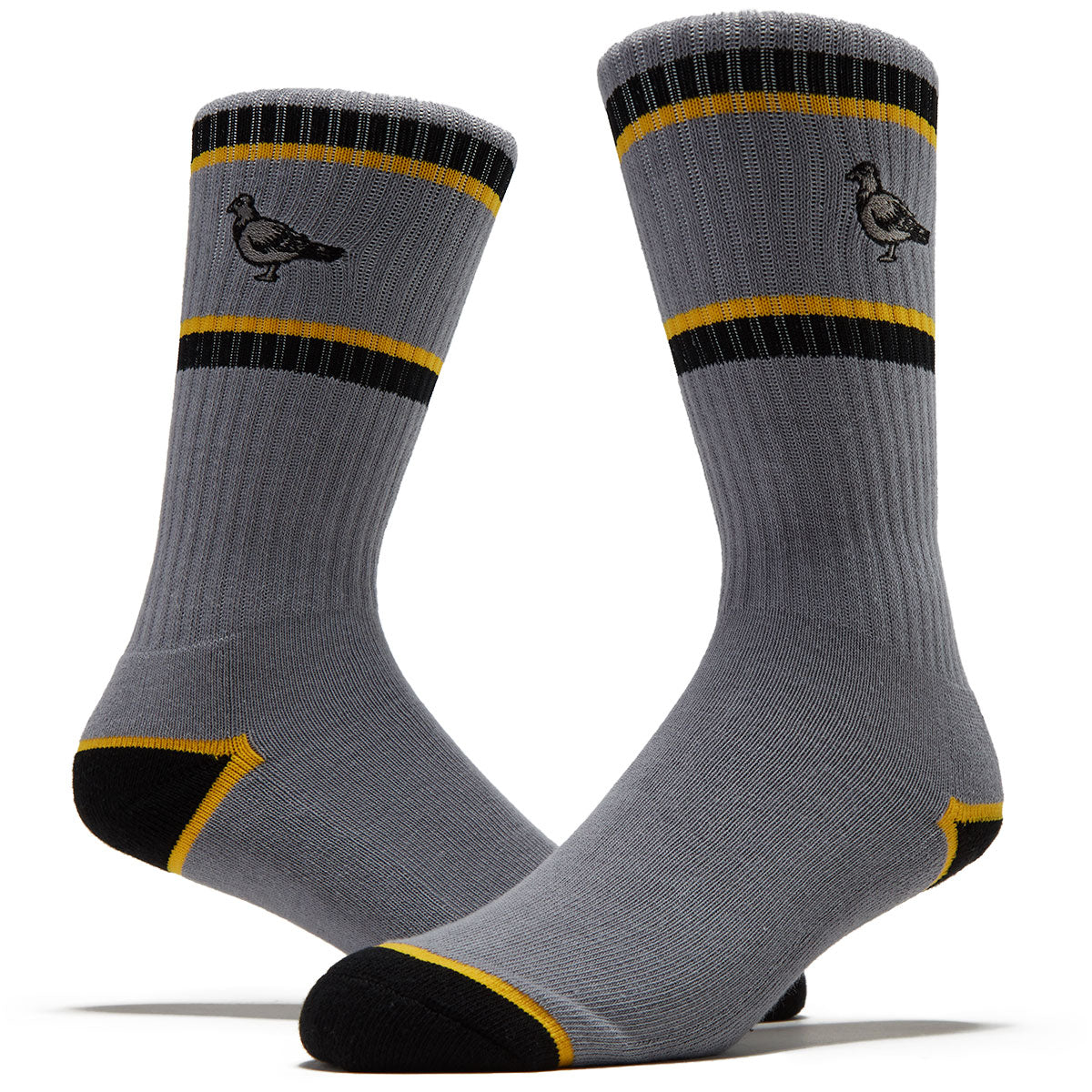 Anti-Hero Basic Pigeon Emb Socks - Grey/Black/Yellow image 2