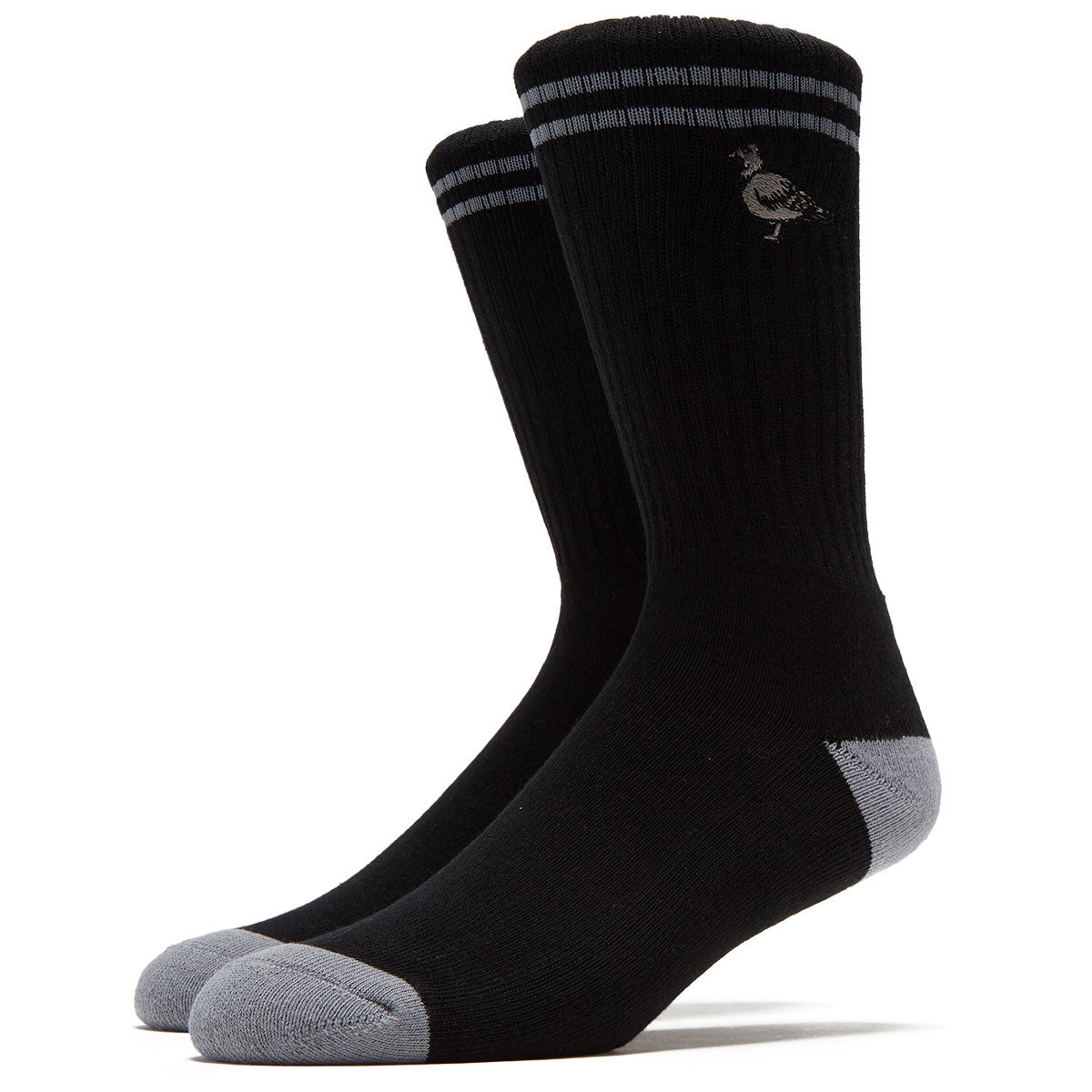 Anti-Hero Basic Pigeon Emb Socks - Black/Grey image 1