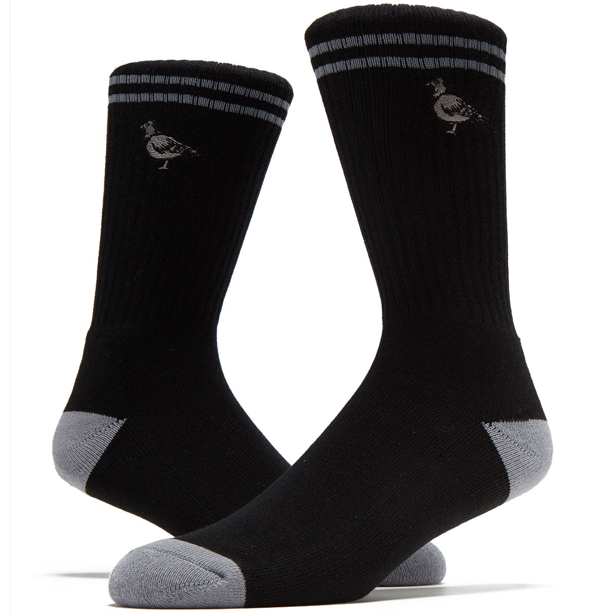 Anti-Hero Basic Pigeon Emb Socks - Black/Grey image 2