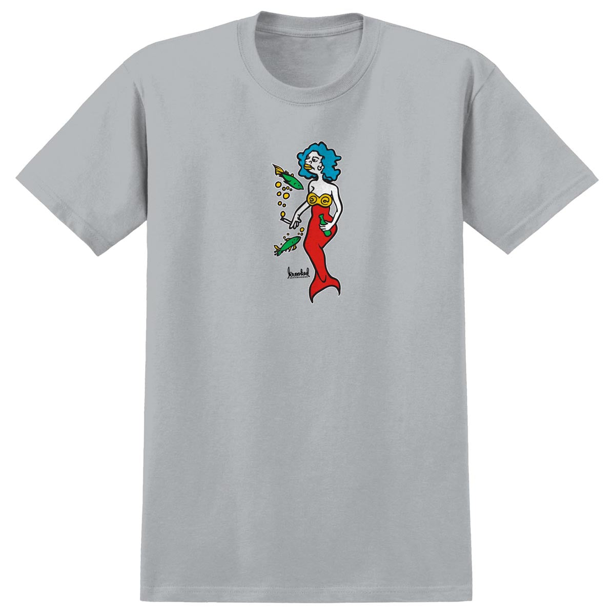 Krooked Mermaid T-Shirt - Ice Grey/Multi Color image 1