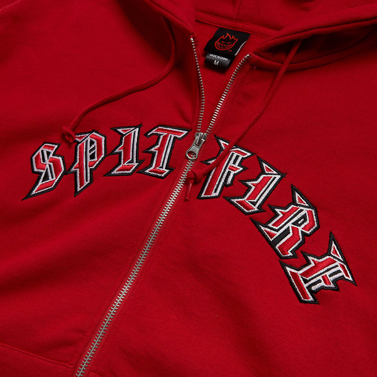 Spitfire Old E Emb Zip Hoodie - Red/Black/Red/White image 2