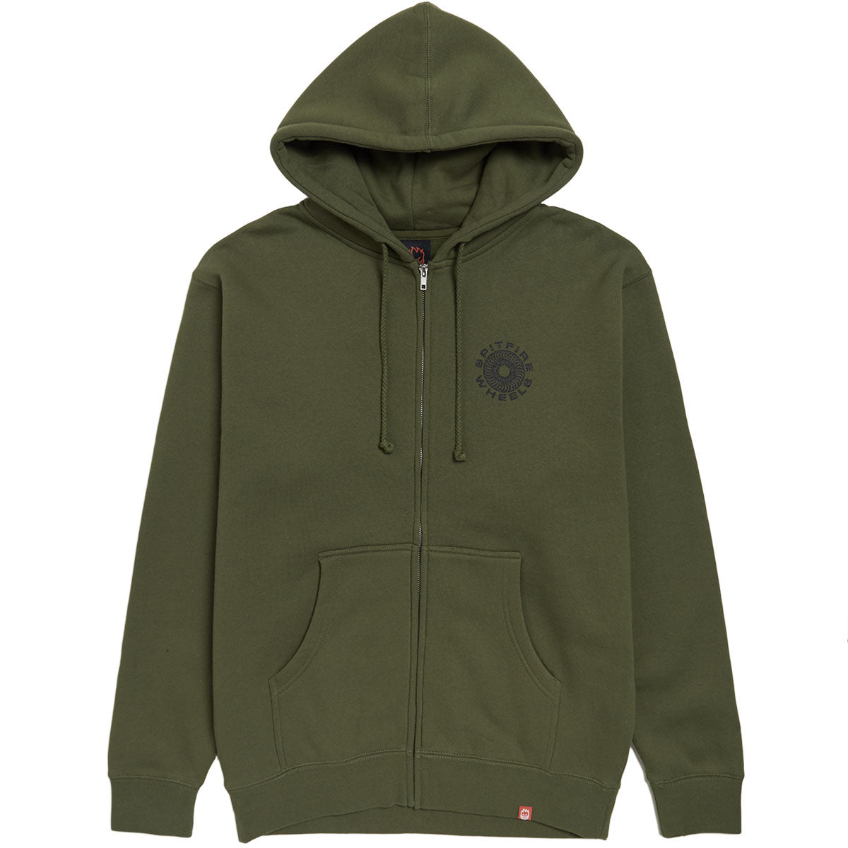 Spitfire Classic '87 Swirl Fill Zip Up Hoodie - Army/Black/White image 1