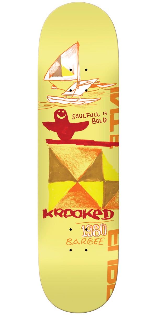 Krooked Barbee Soulful Skateboard Deck - Yellow - 8.50