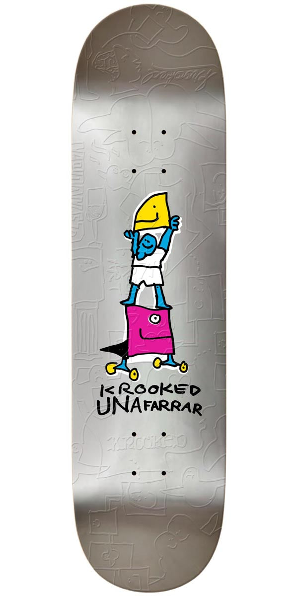 Krooked Una Stack Skateboard Deck - Silver - 8.25