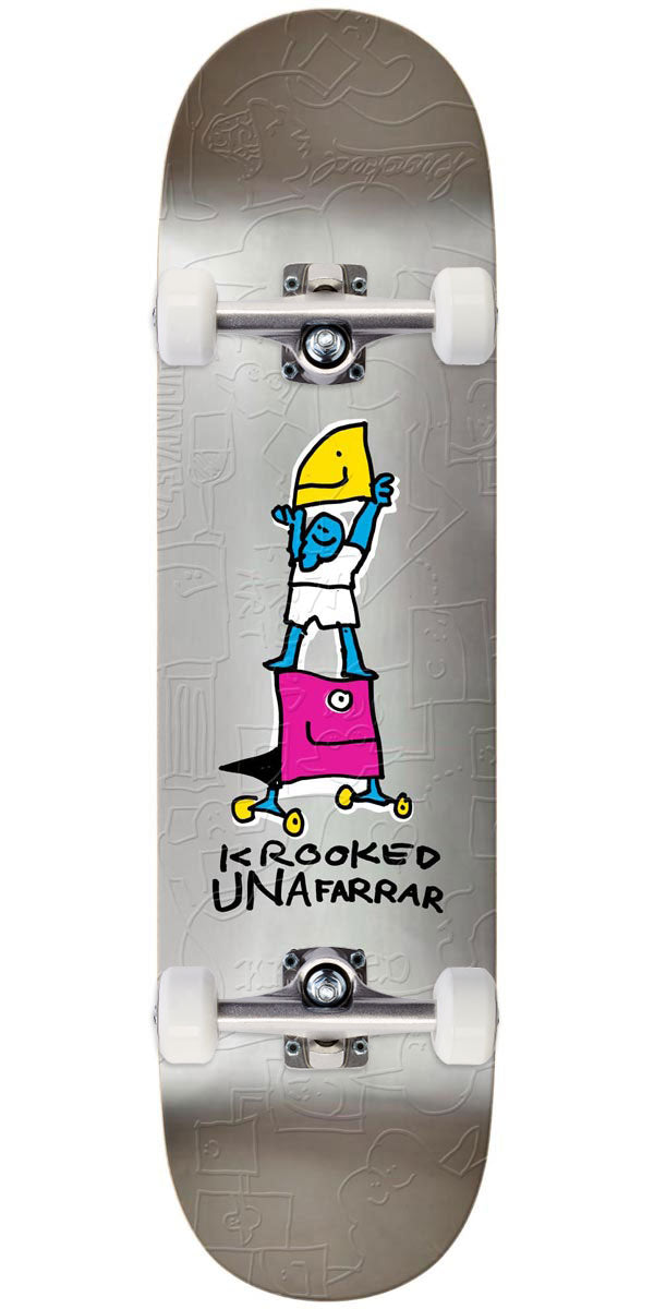 Krooked Una Stack Skateboard Complete - Silver - 8.25