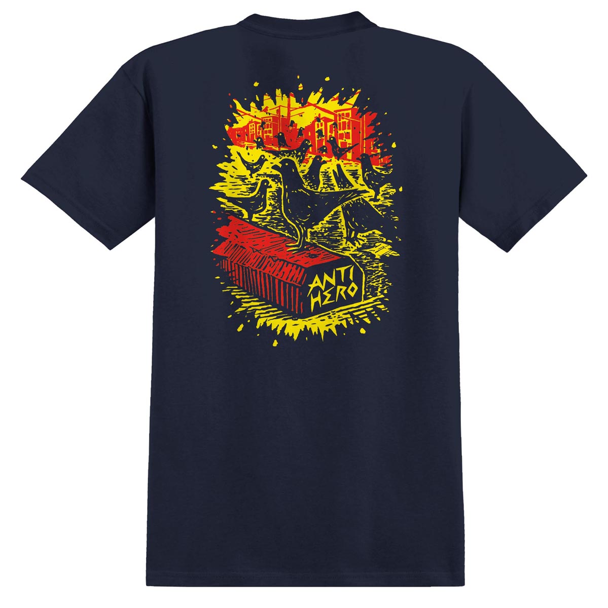 Anti-Hero Curb Pigeon T-Shirt - Navy image 1