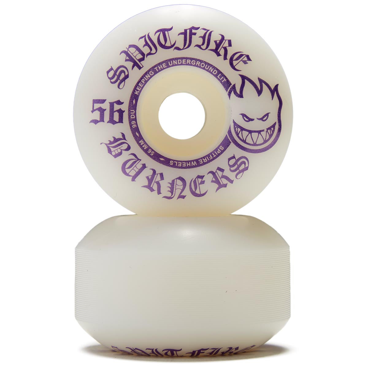Spitfire 99du Burner Skateboard Wheels - White/Purple - 56mm – CCS