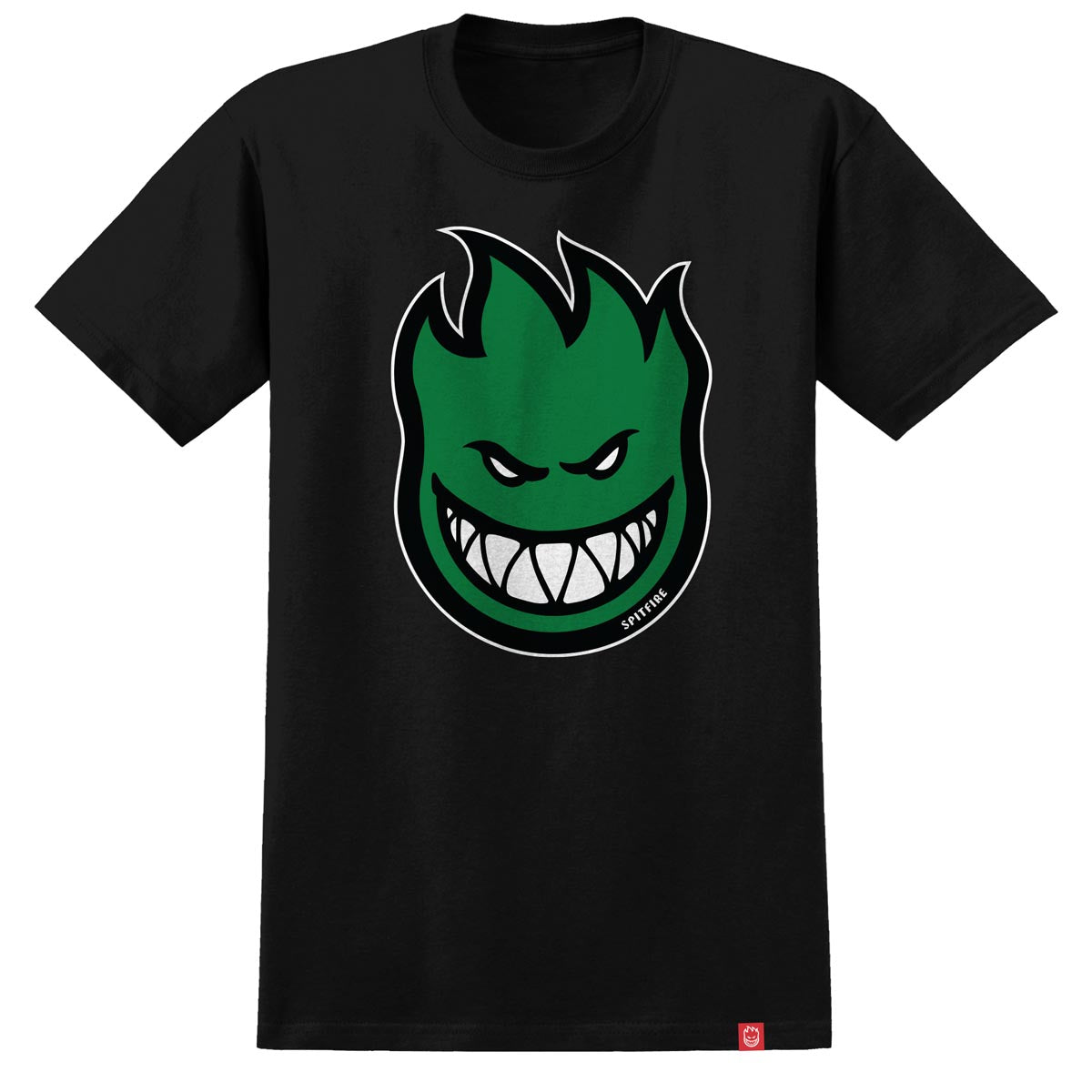 Spitfire Bighead Fill T-Shirt - Black/Green/Black/White image 1