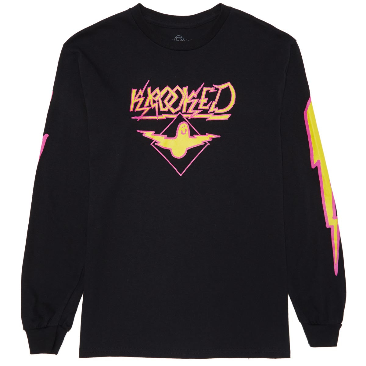 Krooked Bird Lightening Long Sleeve T-Shirt - Black/Magenta/Yellow image 1