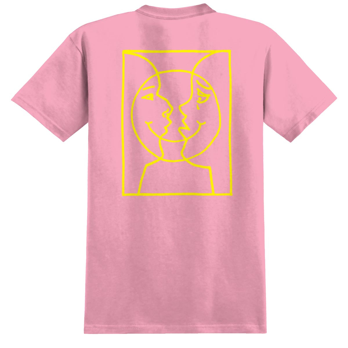 Krooked Moonsmile Raw T-Shirt - Light Pink/Yellow image 1