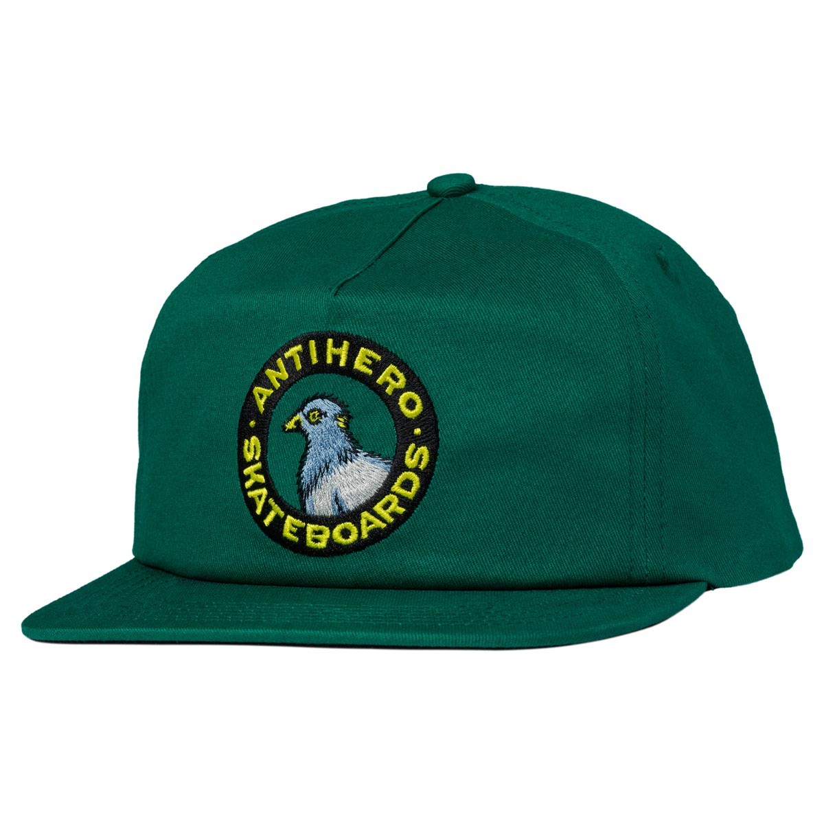 Anti-Hero Pigeon Round Snapback Hat - Dark Green image 1