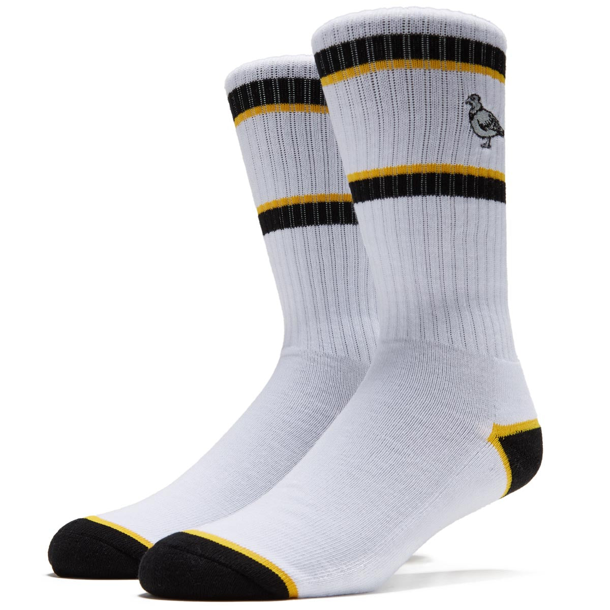 Anti-Hero Basic Pigeon Emb Socks - White/Black/Yellow image 1