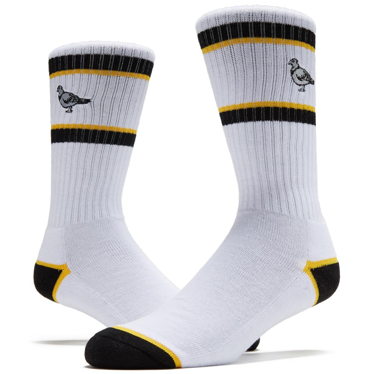 Anti-Hero Basic Pigeon Emb Socks - White/Black/Yellow image 2