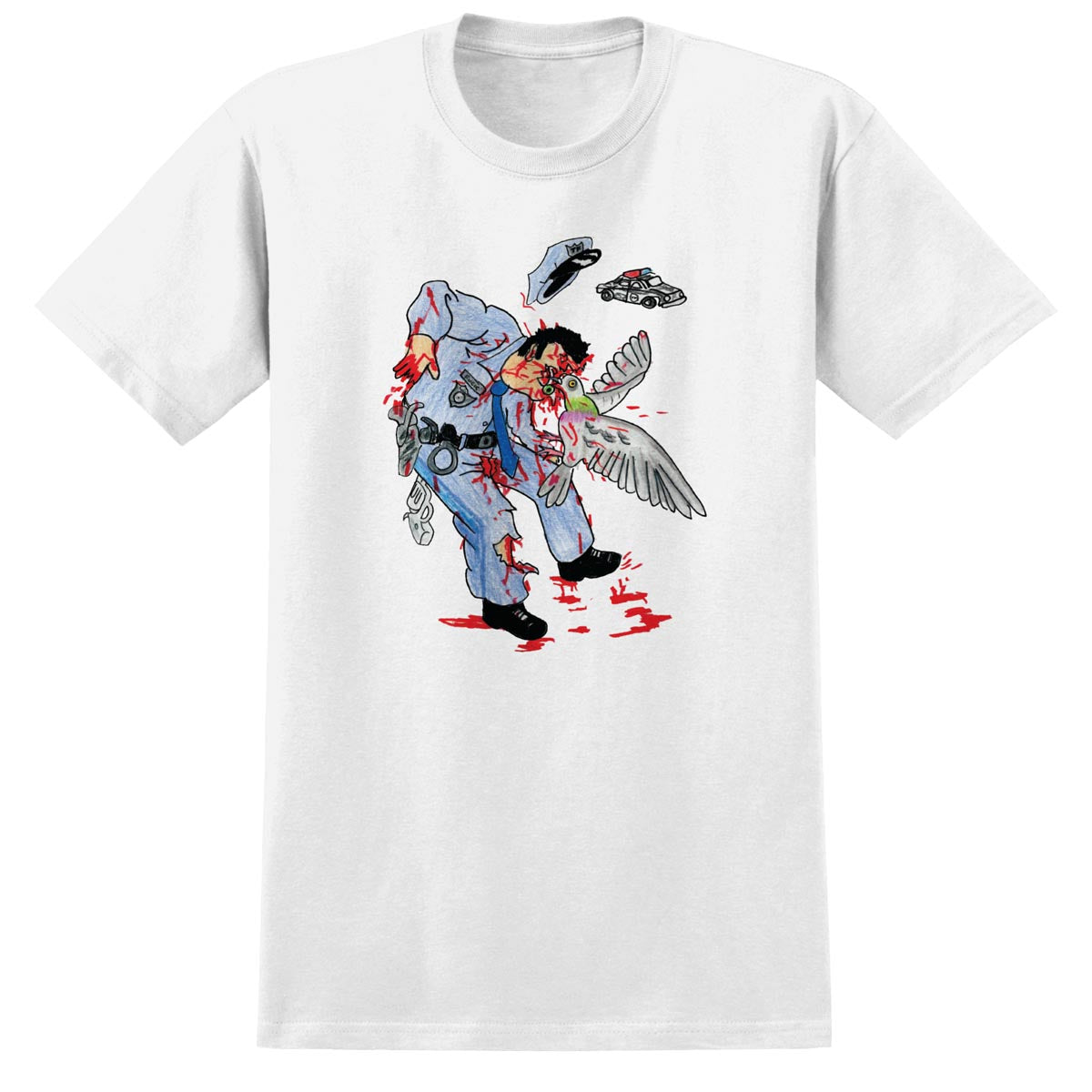 Anti-Hero Pigeon Attack T-Shirt - White/Multi Color image 1