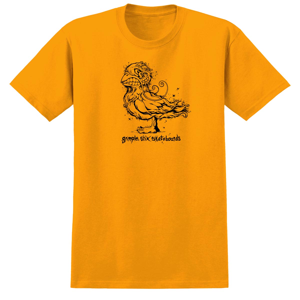 Anti-Hero Basic Grimple Pigeon T-Shirt - Gold/Black image 1