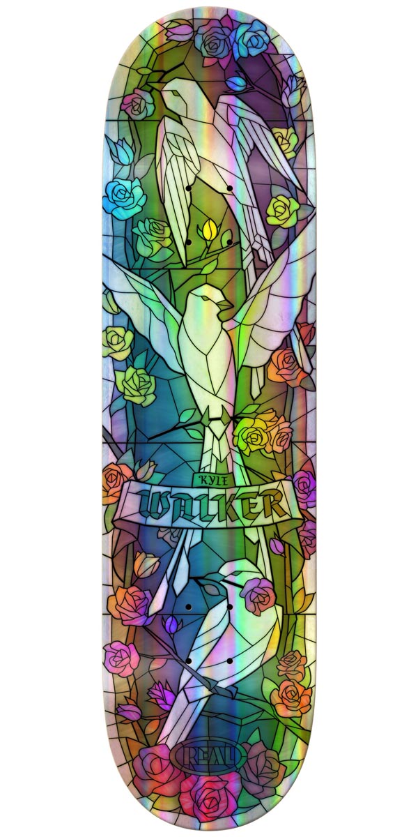 Real Kyle Cathedral Skateboard Deck - Holographic Rainbow Foil - 8.38