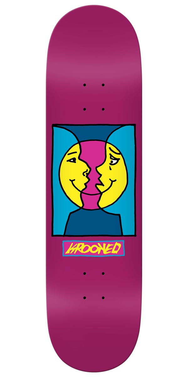 Krooked Moon Smile Skateboard Deck - Magenta - 8.06