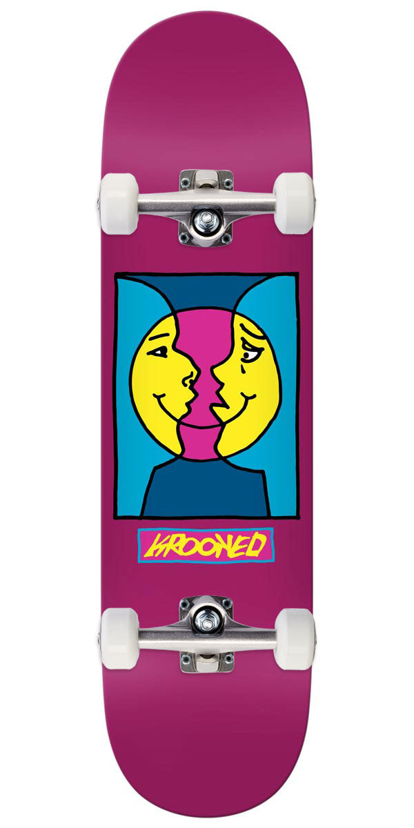 Krooked Moon Smile Skateboard Complete - Magenta - 8.06