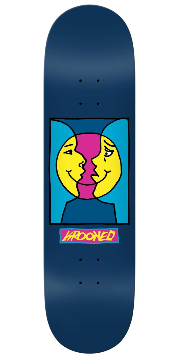 Krooked Moon Smile Skateboard Deck - Navy - 8.25