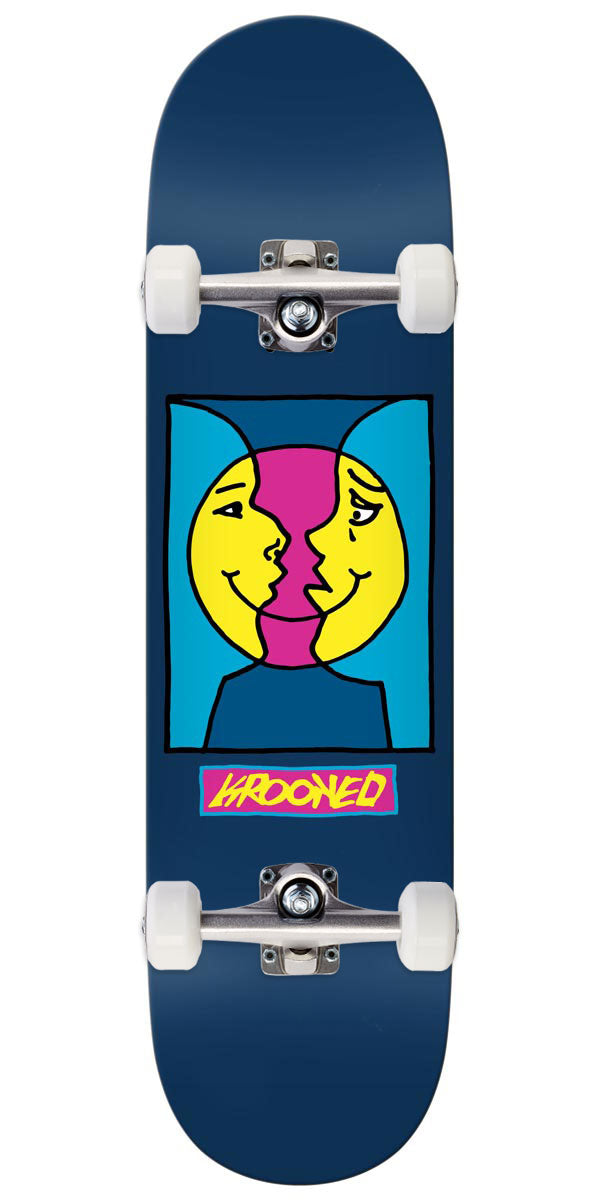 Krooked Moon Smile Skateboard Complete - Navy - 8.25