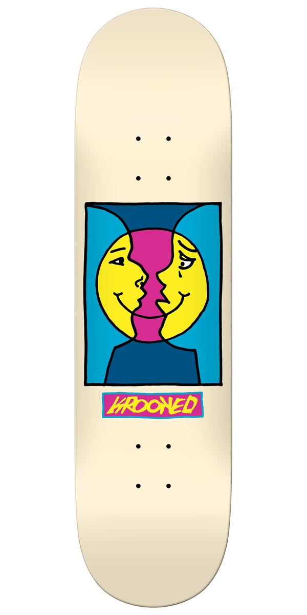 Krooked Moon Smile Skateboard Deck - Cream - 8.38