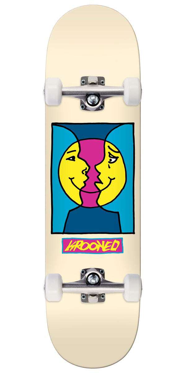 Krooked Moon Smile Skateboard Complete - Cream - 8.38