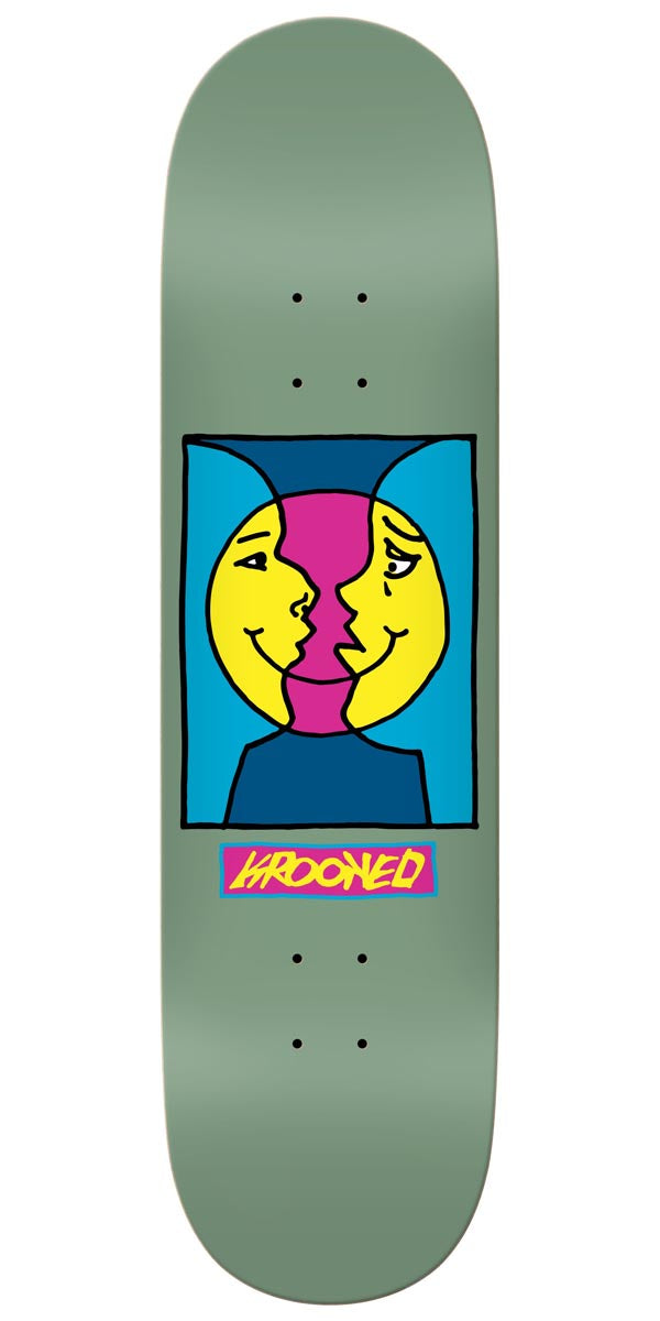 Krooked Moon Smile Skateboard Deck - Sage - 8.50