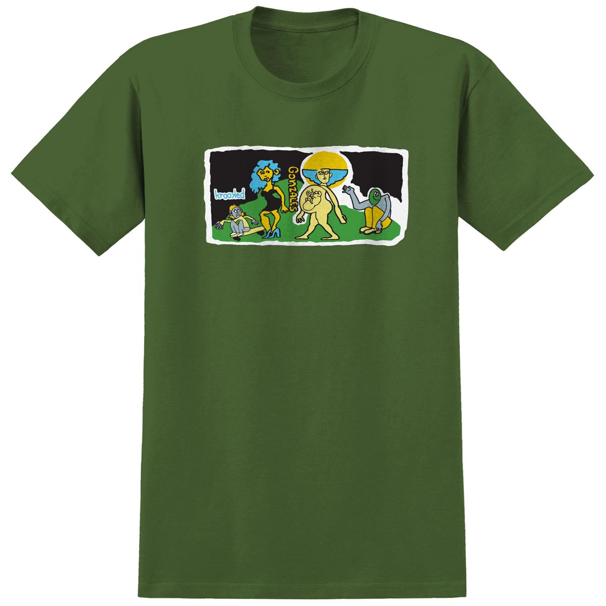 Krooked Stroll T-Shirt - Military Green image 1