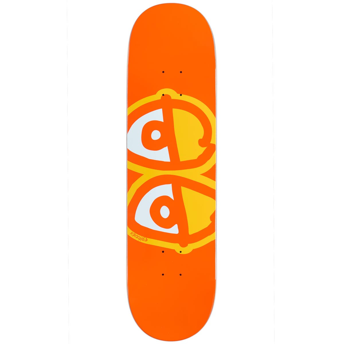 Krooked Eyes Skateboard Deck - Orange - 8.25