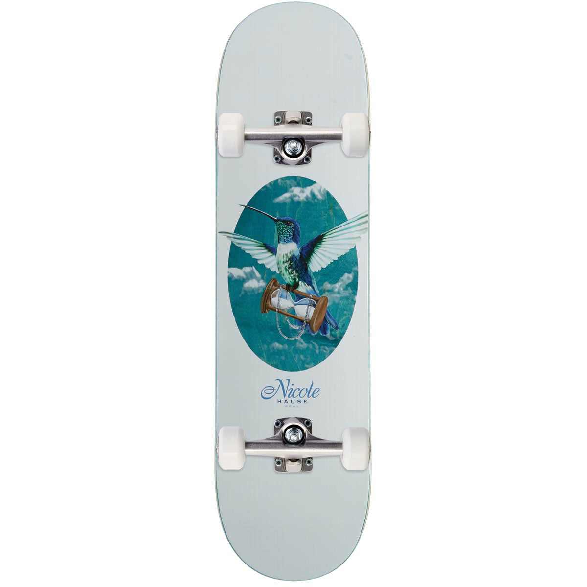 Real Nicole Time Flies Skateboard Complete - White - 8.25