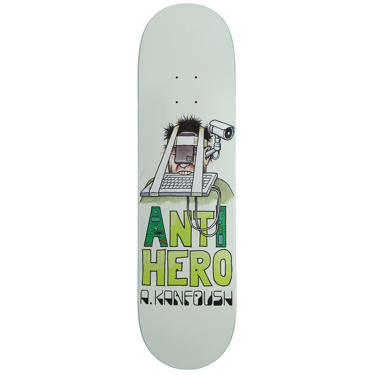 Anti-Hero Kanfoush Anti Intelligence Skateboard Deck - White