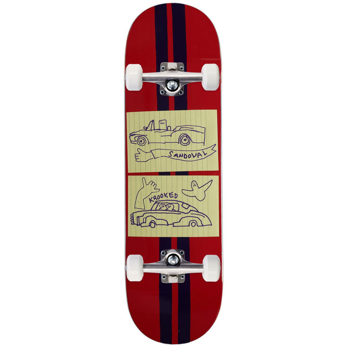 Krooked Sandoval Racecar Skateboard Complete - Red - 9.02