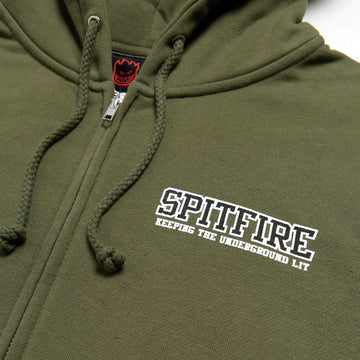Spitfire Inferno K.T.U.L. Zip Up Hoodie - Army/Black/White
