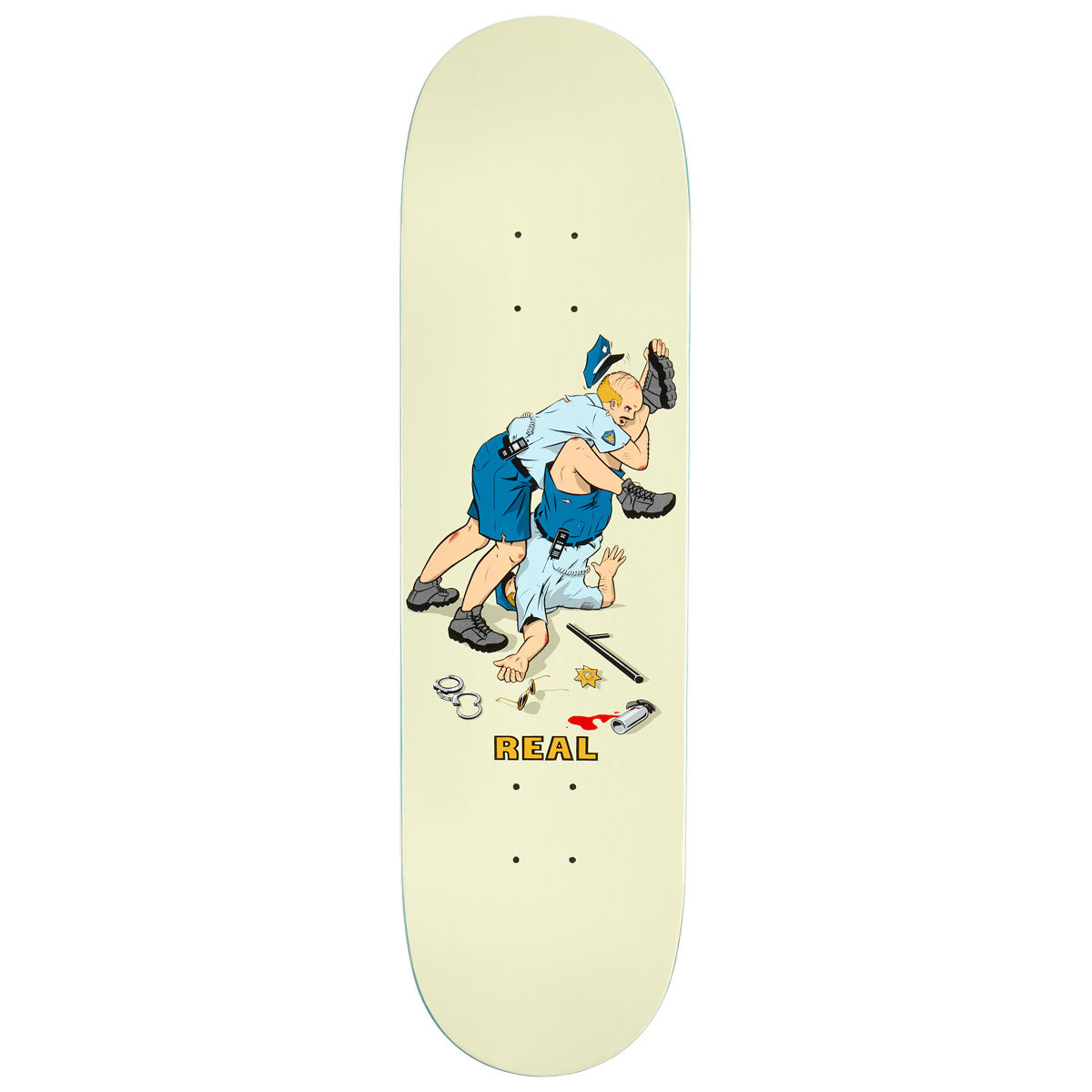 Real Double Duty Security TF Skateboard Deck - Cream - 8.50