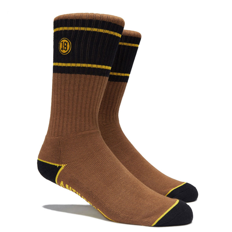 Anti-Hero Hecho Por Skate Emb Socks - Brown/Yellow/Black