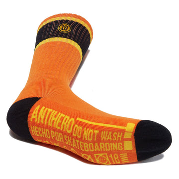 Anti-Hero Hecho Por Skate Emb Socks - Orange/Yellow/Black