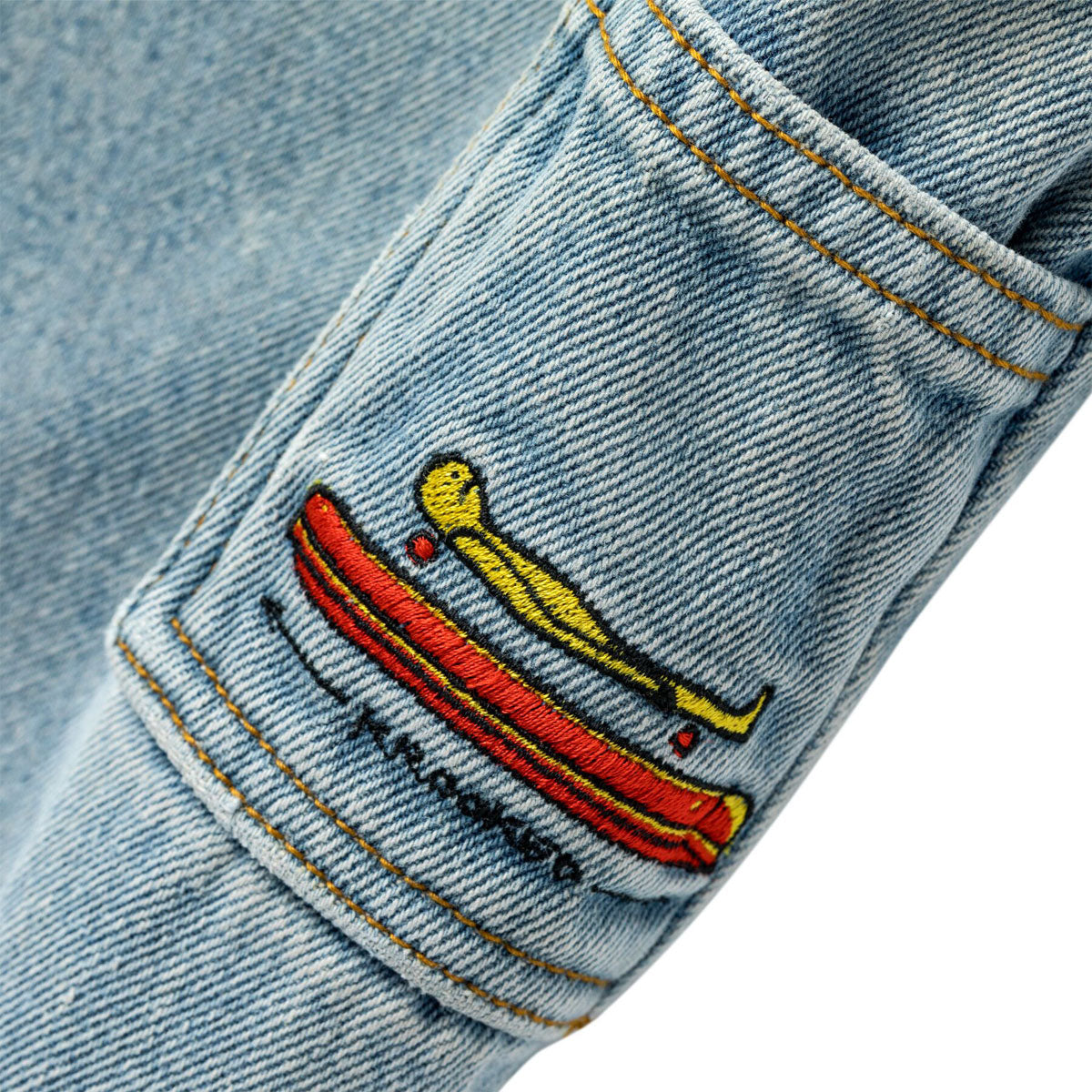 Krooked Koffin Carpenter Pants - Bleached Denim image 3